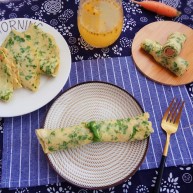 咸味芹菜鸡蛋火腿肉松饼