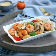 做年货家宴小炒爆汁虾仁冬笋