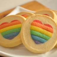 彩虹爱心饼干