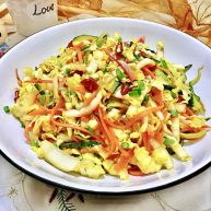 吉祥蔬菜三宝炝拌三彩白菜丝