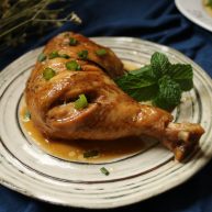 柠香葱油焗鸡腿