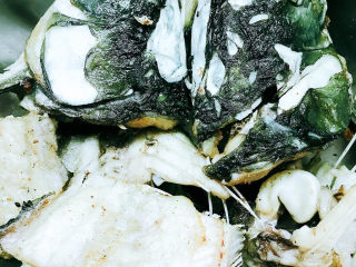 3、鱼头汤,继续炸鱼头鱼尾