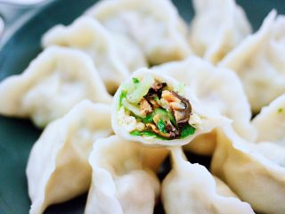 17、黄瓜青口肉鸡蛋饺子,好吃到哭，一次一盘不够吃哟。