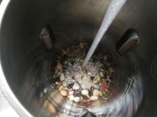 10、花生杂豆浆,放入1000毫升清水