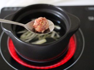 14、手工肉丸萝卜丝煲,打开锅盖加入做好的肉丸