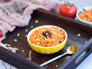 13、宝宝餐 番茄丝瓜补钙粥,成品图。