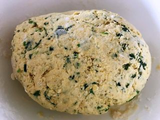 7、蔬菜窝窝头,用酵母水和成松软的面团。