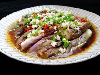 18、低脂系#清蒸油泼茄条#,成品图。美味又下饭，还不长肉哦！