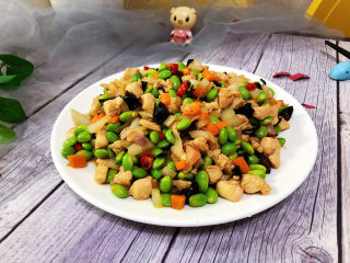 35、毛豆炒鸡丁,成品