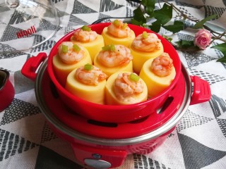 12、玉子豆腐酿虾仁,做好了，卖相不错吧