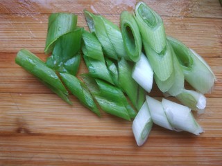 4、家常小炒菜,葱切片