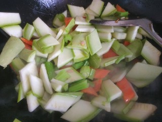 9、家常小炒菜,放西葫芦翻炒