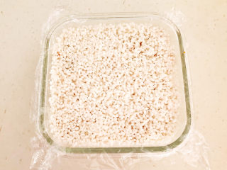 15、南瓜糯米糕,再铺上一层糯米，压实按平