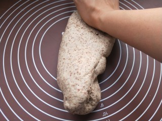 6、全麦麦麸馒头,我用一发手法做。开始揉面。用掌根用力揉。