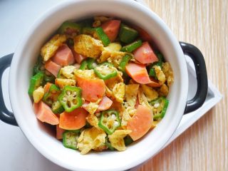 15、秋葵炒鸡蛋,成品图