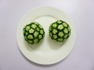 13、秋葵薯泥球,成功!!准备摆盘~