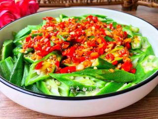 9、凉拌秋葵,成品图一