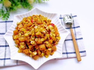 12、椒盐红薯玉米粒,成品！香酥美味的椒盐红薯玉米粒！