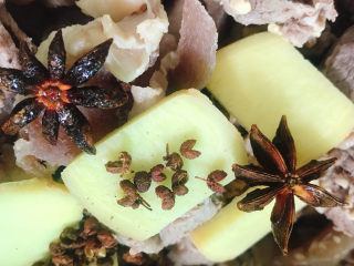 8、清炖牛腩萝卜,放入两个八角