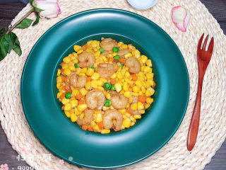 18、玉米炒虾仁,一人可以吃一盘子的节奏，好吃极了！