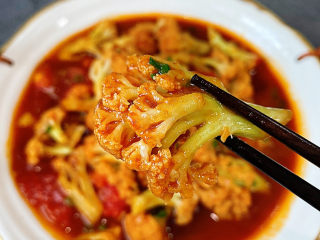 11、开胃番茄花菜,开胃爽口的一道菜