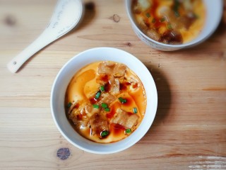 16、油条蒸鸡蛋,蒸的没有气泡