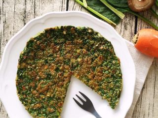 7、健康低卡餐-菠菜早餐面包,铛铛铛，切一块开吃吧