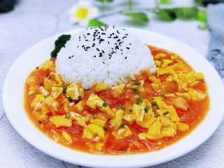 17、番茄炒蛋盖浇饭,近看，诱惑嘛？一盘足可以满足我的味蕾～