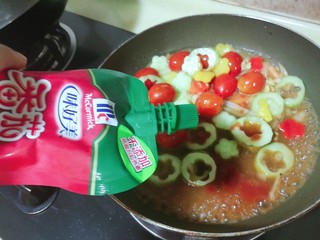 11、了不起的小番茄+番茄杂蔬龙利鱼,加入番茄酱