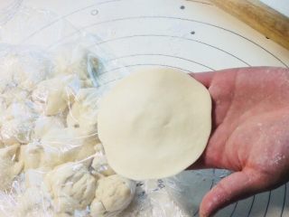 6、#最爱包子#超大粉丝榨菜肉包子,然后撒干粉，揉出气体后，分剂子擀面皮！