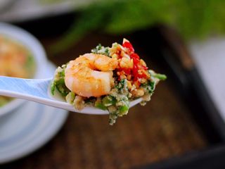 20、豆渣茼蒿虾仁小豆沫,我要开动了，好吃到爆。