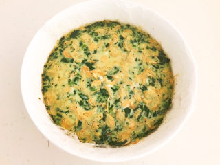 17、菠菜鸡蛋羹,菠菜鸡蛋羹蒸好出锅了~