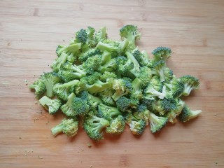 1、蚝油西蓝花,西蓝花切成小朵。