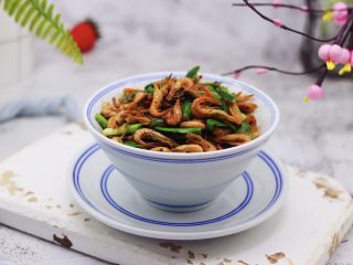 18、桃花虾爆韭菜,成品一