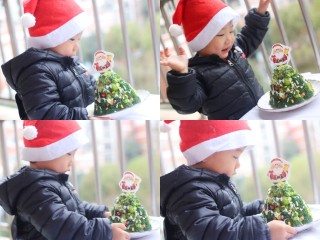 13、【圣诞美食】西兰花土豆泥圣诞树,圣诞快乐～