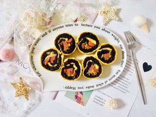 19、黄金黑米卷,开吃吧,营养丰富又有颜值哦~