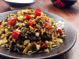 15、酸菜炒肉末～附上酸菜制作方法！,出锅盛好碗中，完成！