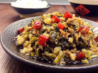 16、酸菜炒肉末～附上酸菜制作方法！,成品