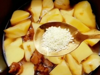 18、牛腩炖土豆,加入鸡精