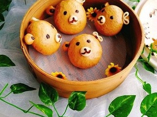 37、一锅出&小熊红糖馒头+红枣枸杞子银耳羹,萌萌哒