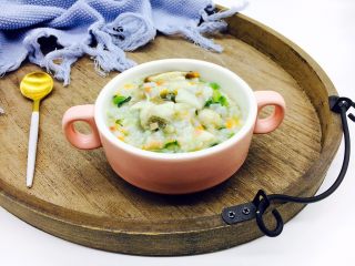 15、鱼片杂蔬粥,成品图。