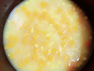 7、玉米南瓜粥,30分钟粥煮好了。