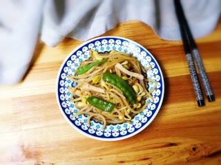 14、荷兰豆香干豆芽,又鲜又香非常下饭