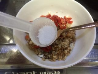 10、晨游百花林,朱朱兼白白➕剁椒蒜蓉蒸金针菇,加入一小勺白糖