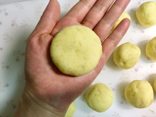 11、圆土豆+芝士土豆饼, 收口向下按扁，成饼状。