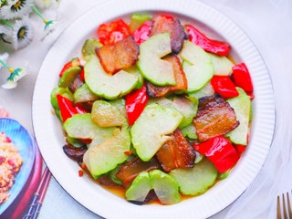 11、佛手瓜炒腊肉,超下饭。
