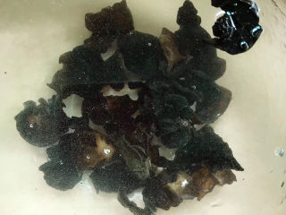 5、青椒腐竹炒木耳,浸泡