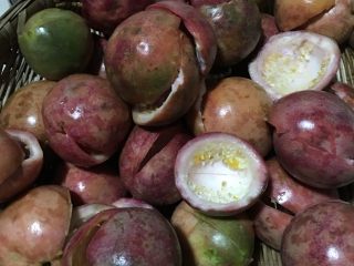 1、百香果果脯,选择百香果果皮厚、新鲜的，洗净沥干水分。