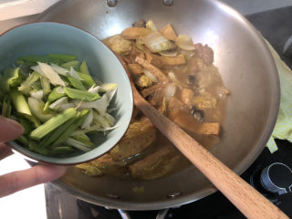 35、海参烧豆腐➕海参娃娃菜烧豆腐,撒上蒜苗