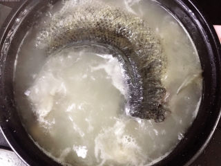 11、黑鱼豆腐汤,大火煮开